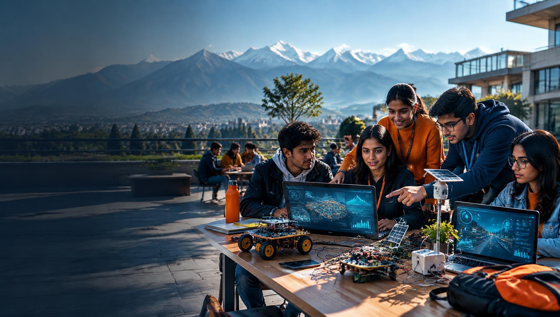 University students developing civic technology prototypes in Jammu